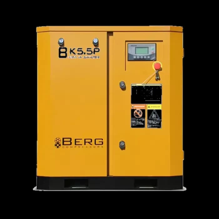 Винтовой компрессор BERG ВК-5.5Р, 7 бар, с преобразователем (7 бар, IP 55, С преобразователем)
